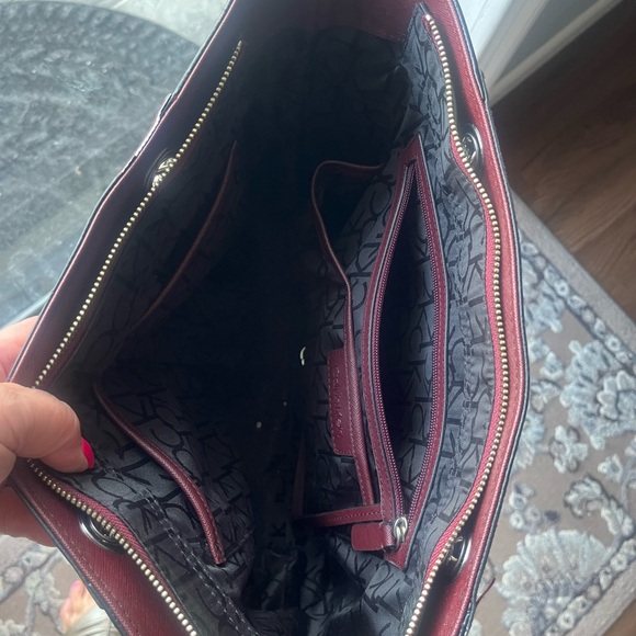 Calvin Klein Burgundy Logo Tote - Picture 6 of 6